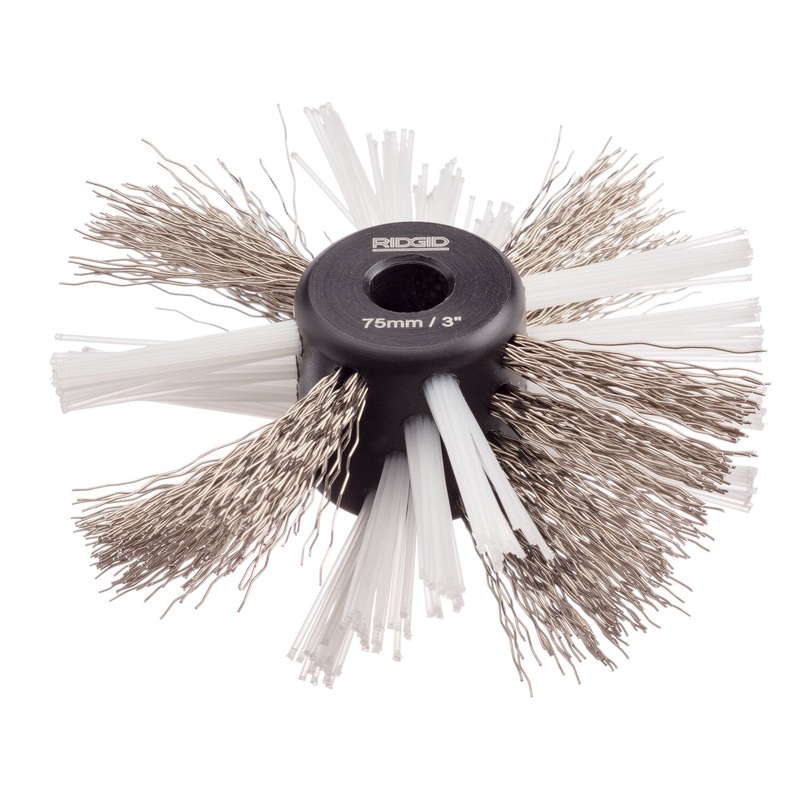 Ridgid 68978 3" (80mm) nylon/steel brush for 5/16" (8mm) cable with nylon and steel strings