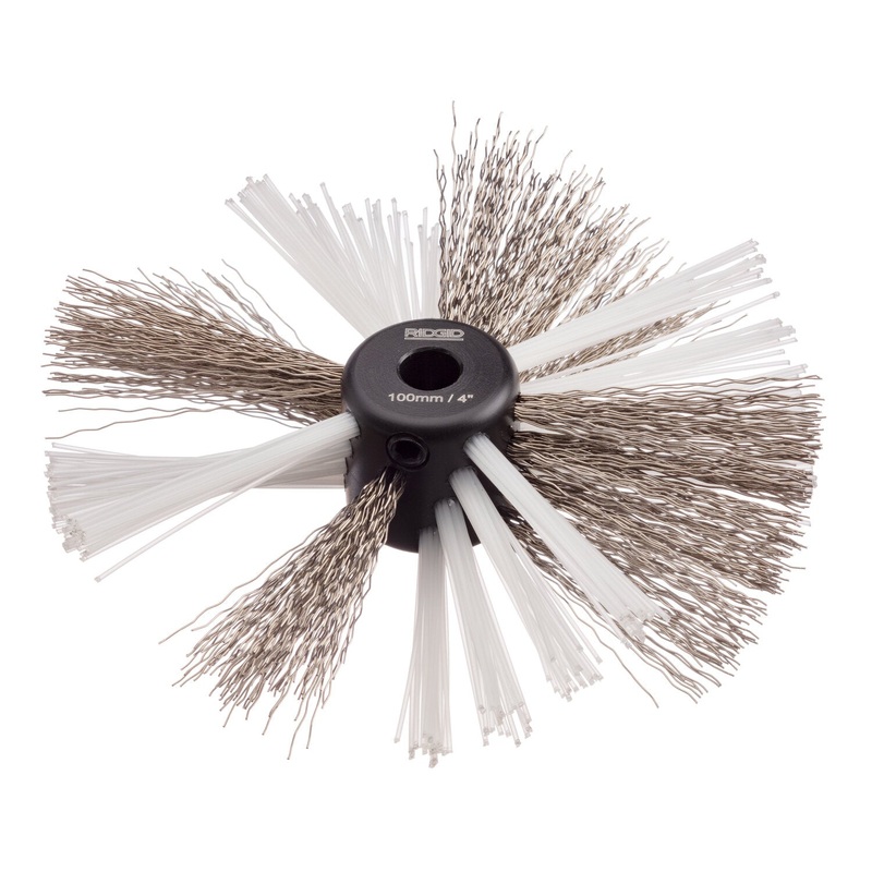 Ridgid 68983 4" (105mm) nylon/steel brush for 5/16" (8mm) cable with nylon and steel strings