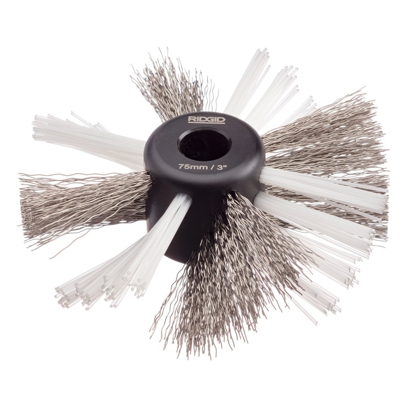 Ridgid 68988 3" (80mm) nylon/steel brush for 3/8" (10mm) cable with nylon and steel strings