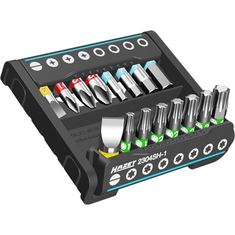 Hazet 2304SH-1 SmartHolder Hex/PH/TORX/Slotted Bit Set, 16 Pieces
