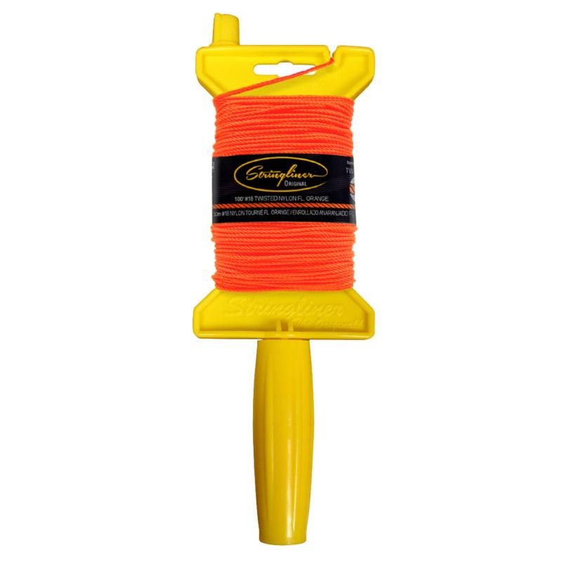 US Tape 11106 Stringliner Original Masons Line Reels Fluorescent Orange  100 Feet