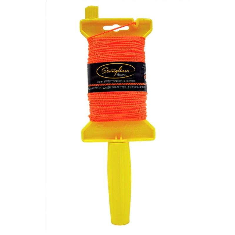 US Tape 11406 Stringliner Original Masons Line Reels Fluorescent Orange  270 Feet