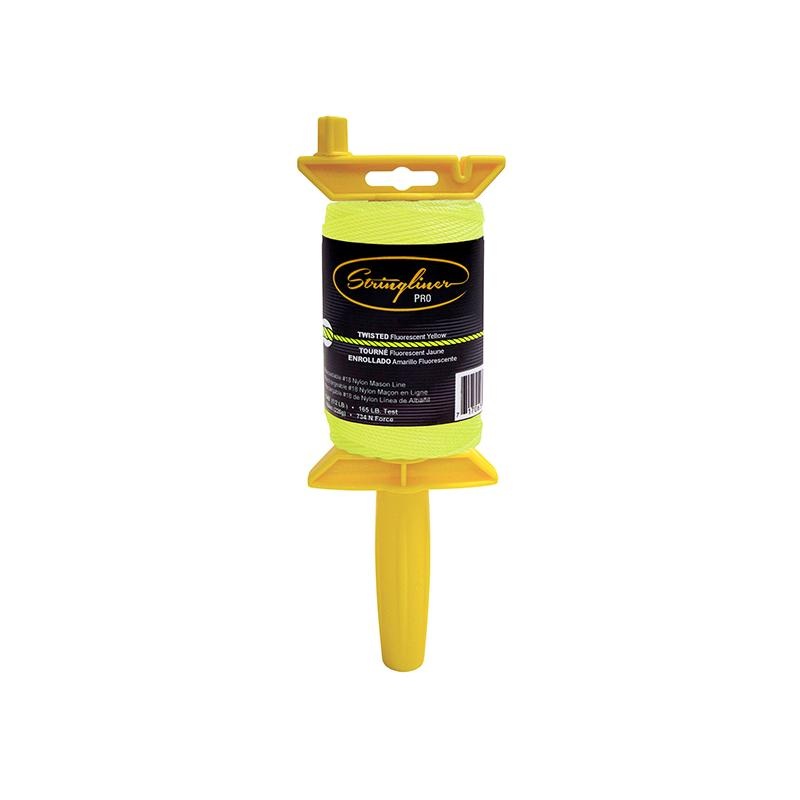 US Tape 25412 Stringliner Pro Masons Line Reels Twisted Fluorescent Yellow 540 ft