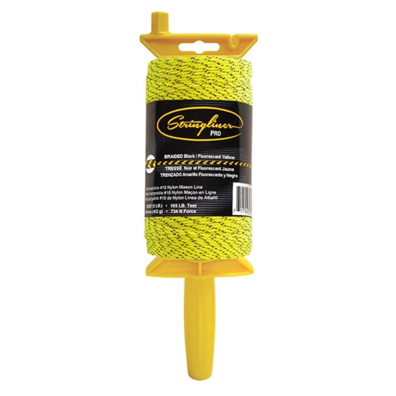 US Tape 25794 Stringliner Pro Masons Line Reels Black/Fluorescent Yellow 1000 Feet