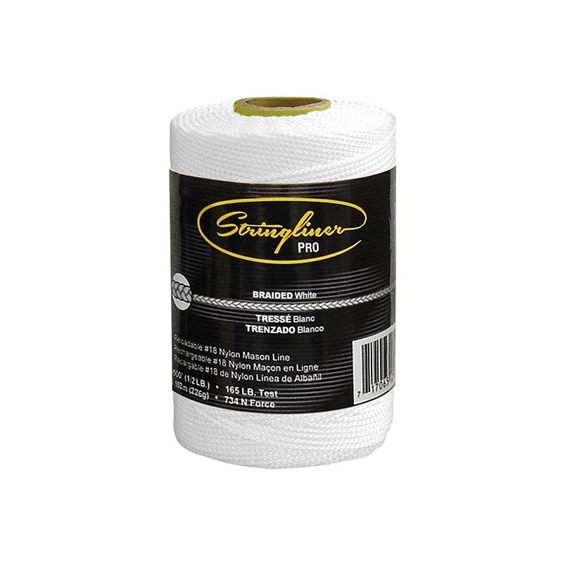 US Tape 35453 #18 Construction Replacement Roll BRAIDED WHITE 500'