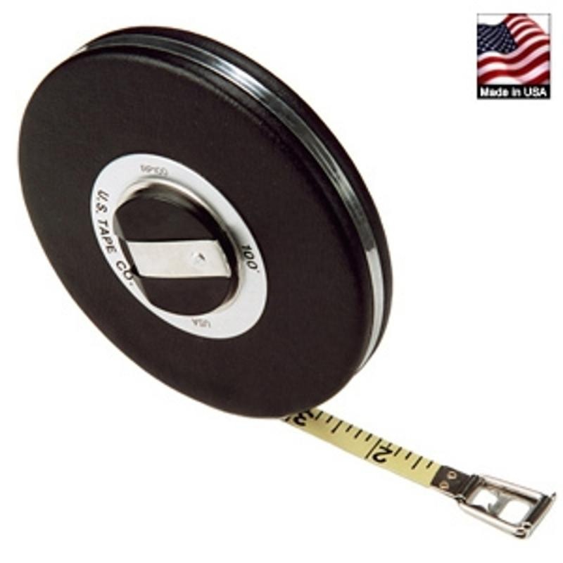 US Tape 68560 Black Vinyl Covered Closed Reel 3/8" x 50'; 10ths and Dia.; yellow blade