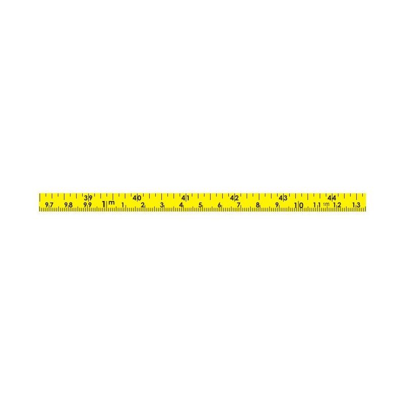 US Tape 58512 Adhesive-backed Bench Tape 3/8" x 26'/8m; L-R; 8ths top, cm/mm Bottom; Yellow Blade