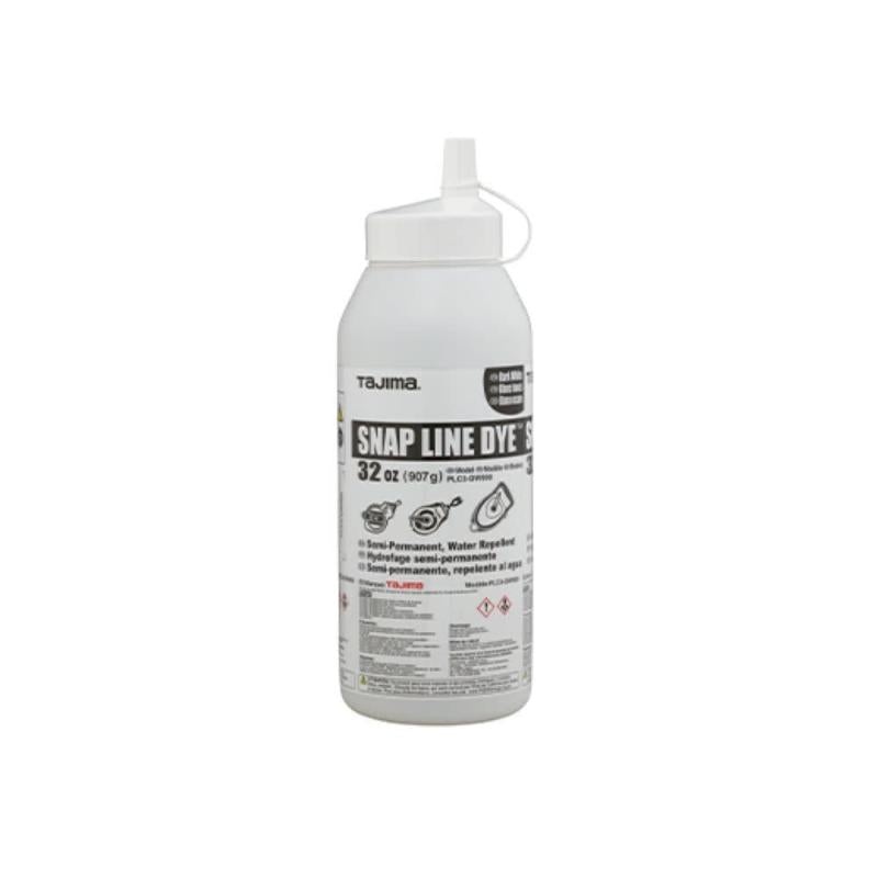 Tajima PLC3-DW900 Snap Line Dye, permanent marking chalk, dark white, easy-fill nozzle, 32 oz. / 907 g