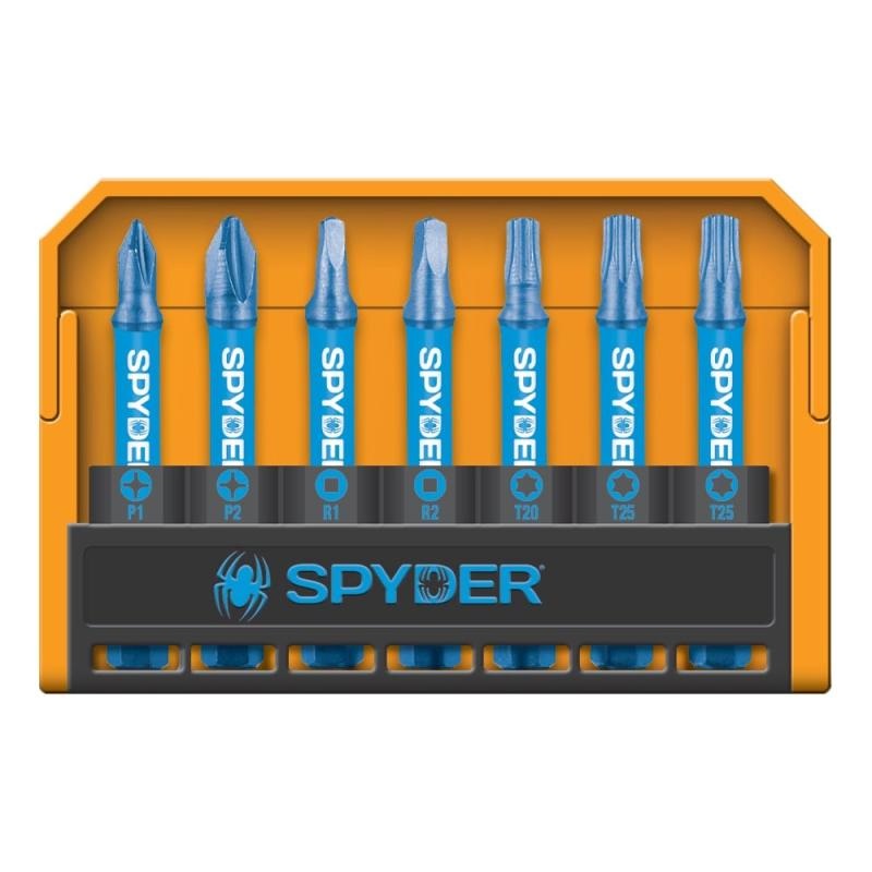Spyder 19027 Hex/Phillips/Square/TORX 1/4 in x 1 in Impact Bit Set 8 Piece