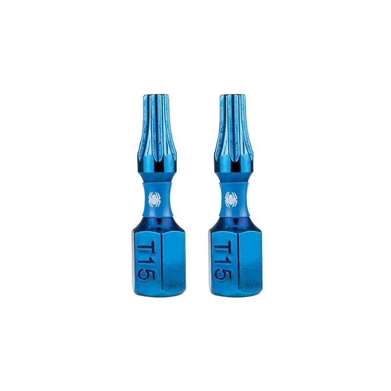 Spyder 19040 Mach-Blue T15 1/4-in x 1-in TORX Impact Driver Bit 2 Piece