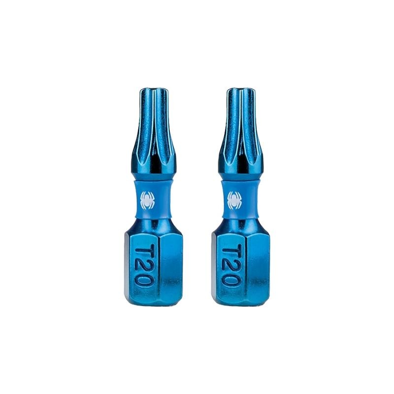 Spyder 19041 Mach-Blue T20 1/4-in x 1-in TORX Impact Driver Bit 2 Piece