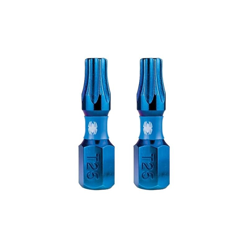Spyder 19042 Mach-Blue T25 1/4-in x 1-in TORX Impact Driver Bit 2 Piece