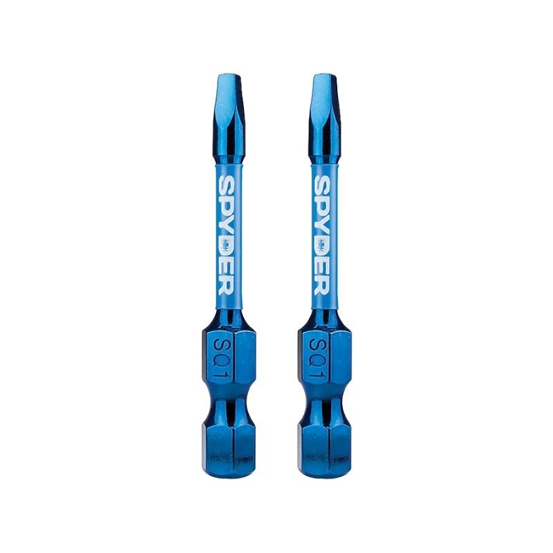 Spyder 19048 Mach-Blue SQ1 1/4-in x 2-in Square Impact Driver Bit 2 Piece