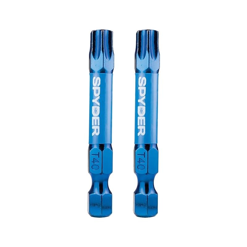 Spyder 19056 Mach-Blue T40 1/4-in x 2-in TORX Impact Driver Bit 2 Piece