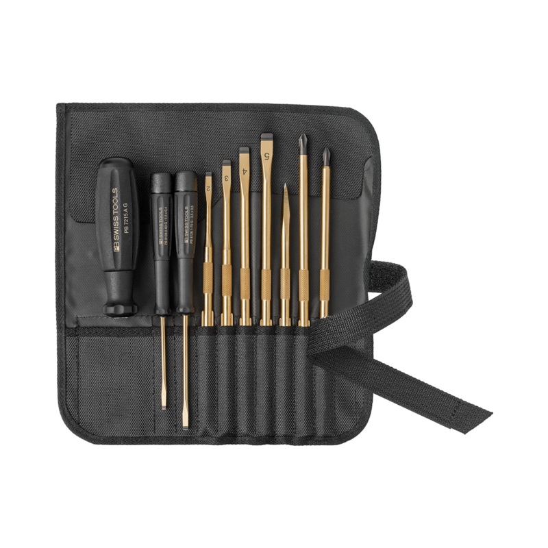 PB Swiss PB 8218.G 145 Y Gold Interchangeable Screwdriver Set, Anniversary Limited Edition, 10 Pc.