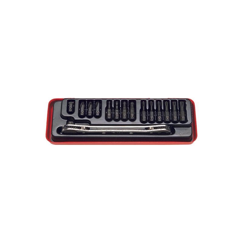 Ko-Ken 1202 1/4 Inch Ratcheting Wrench Bit Set 15 Pieces