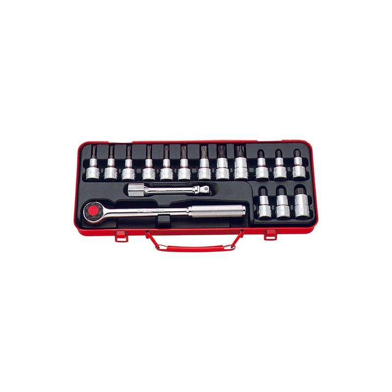 Ko-Ken 4276 1/2 Inch Sq. Dr. Bit Socket Set Hex / TORX 17 Pieces