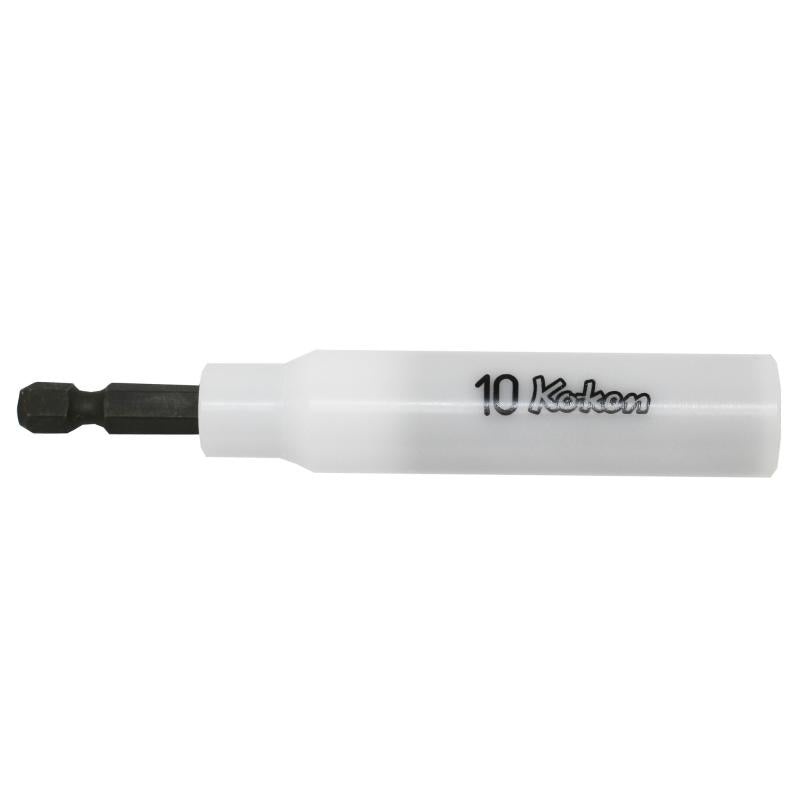 Ko-Ken 115G.100-10FR 1/4 Inch Hex Dr. Nut Setter with Plastic Protector 10 mm 6 point Length 100 mm Slide Magnet Turnable POM cover