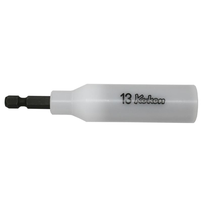 Ko-Ken 115G.100-13FR 1/4 Inch Hex Dr. Nut Setter with Plastic Protector 13 mm 6 point Length 100 mm Slide Magnet Turnable POM cover