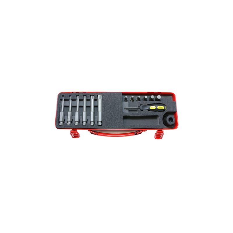 Ko-Ken 14210X Bit + Bit Holder Set XZN M4-M12 14 pieces 1/2 Sq. Drive