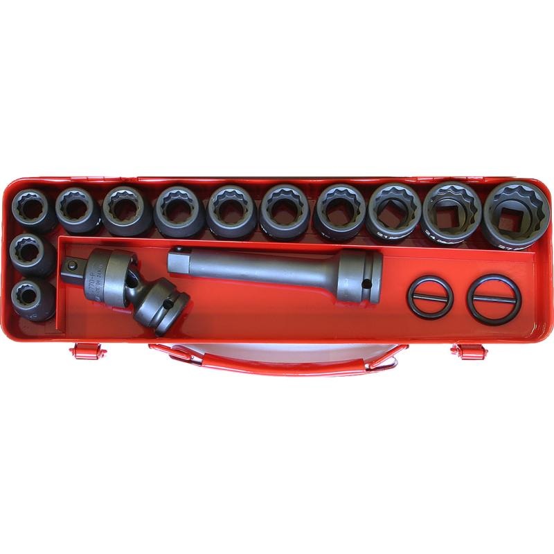 Ko-Ken 14245M-12P Socket Set 5-19mm 12 Point 10 pieces 1/2 Sq. Drive