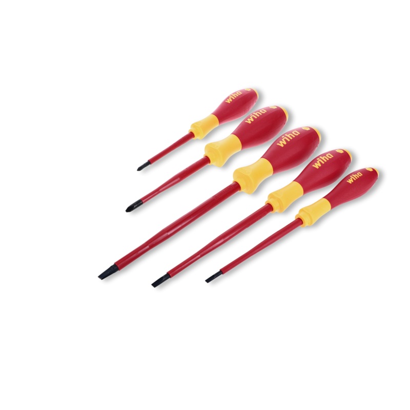 Wiha Tools 32059 Insulated SoftFinish Slotted / Phillips Screwdriver Set, 5 Pc.
