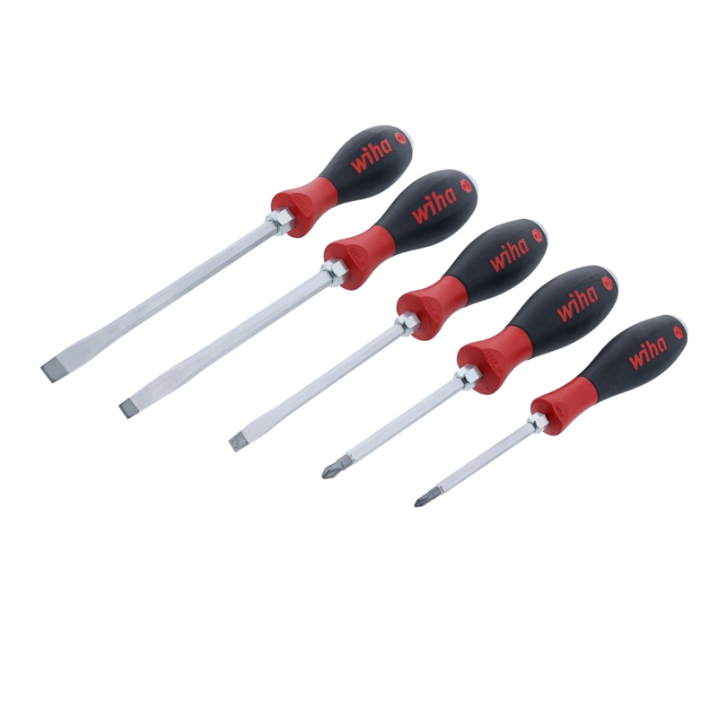 Wiha Tools 53095 SoftFinish X Heavy Duty Slotted and Phillips Screwdriver Set, 5 Pc.