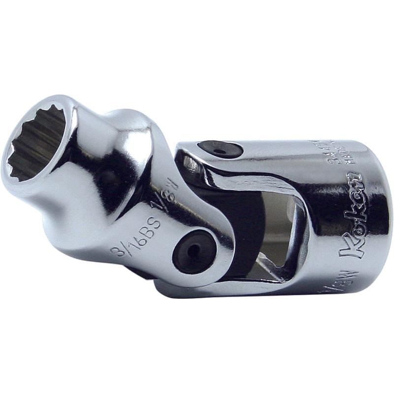 Ko-Ken 3445W-1/4 3/8 Sq. Dr. Universal Socket Whitworth 1/4 12 point Length 51mm
