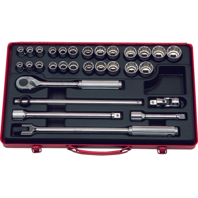 Ko-ken 4273AM Hex 1/2"Sq. Drive 12 Point Socket Set 30 Pcs