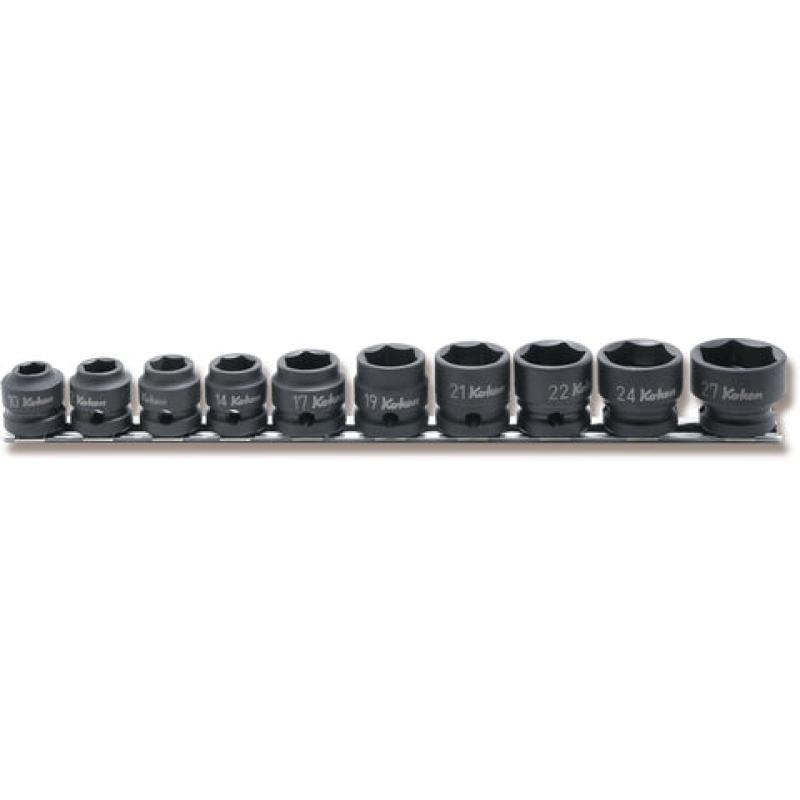 Ko-Ken RS14401MS/10 Socket set 10-27mm 6 Point 300mm Thin walled 10 pieces 1/2 Sq. Drive