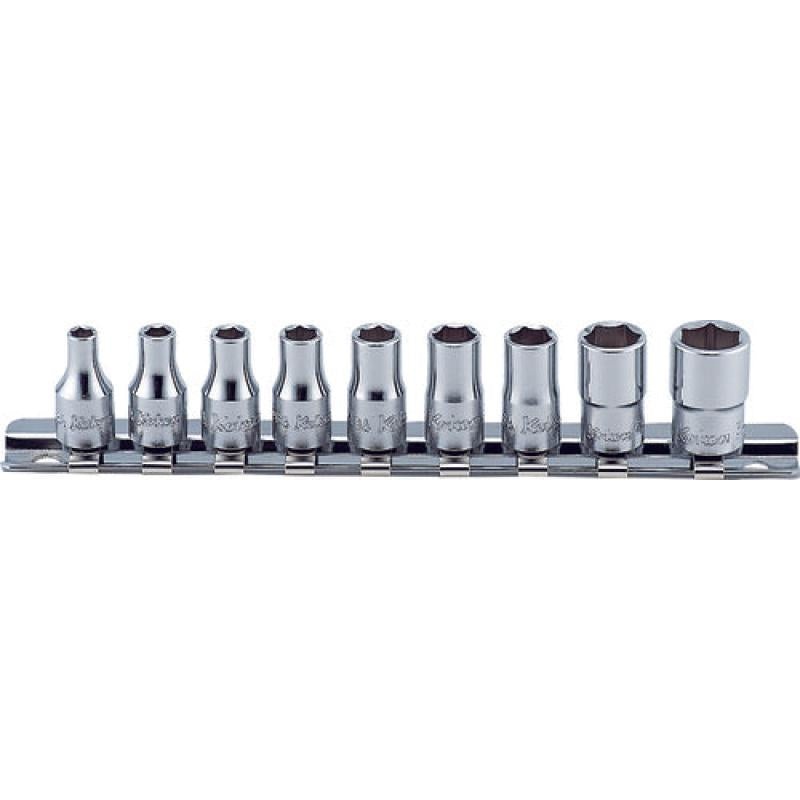 Ko-Ken RS2405A/9 1/4 Sq. Dr. Socket set 3/16-1/2 12 point 9 pieces