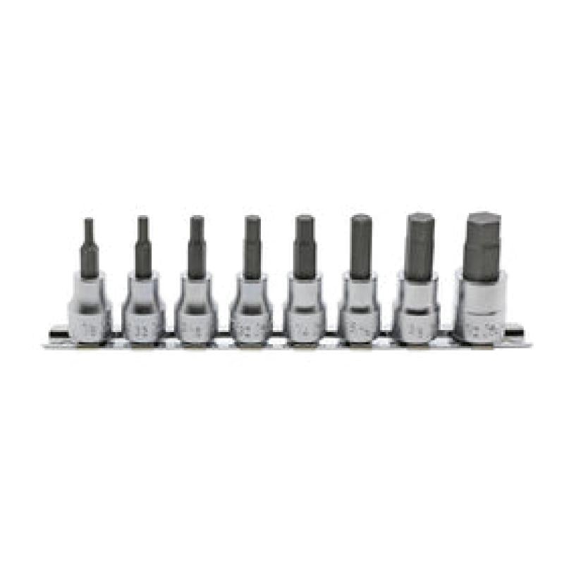 Ko-Ken RS3010A/8-L50 3/8 Sq. Dr. Bit Socket set 1/8-1/2 Hex Length 50mm 8 pieces