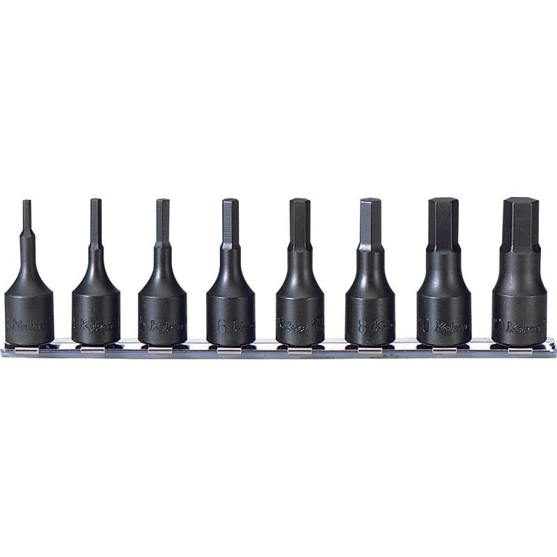 Ko-Ken RS3012M/8-L52 3/8 Sq. Dr. Bit Socket set 3mm-12mm Hex Length 52mm 8 pieces