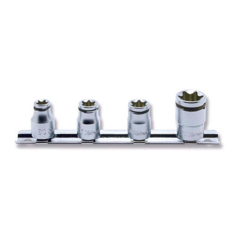 Ko-Ken RS3425/4-2B 3/8 Inch Sq. Dr. Socket Set TORX E10-E20 Nut Grip 4 Pieces