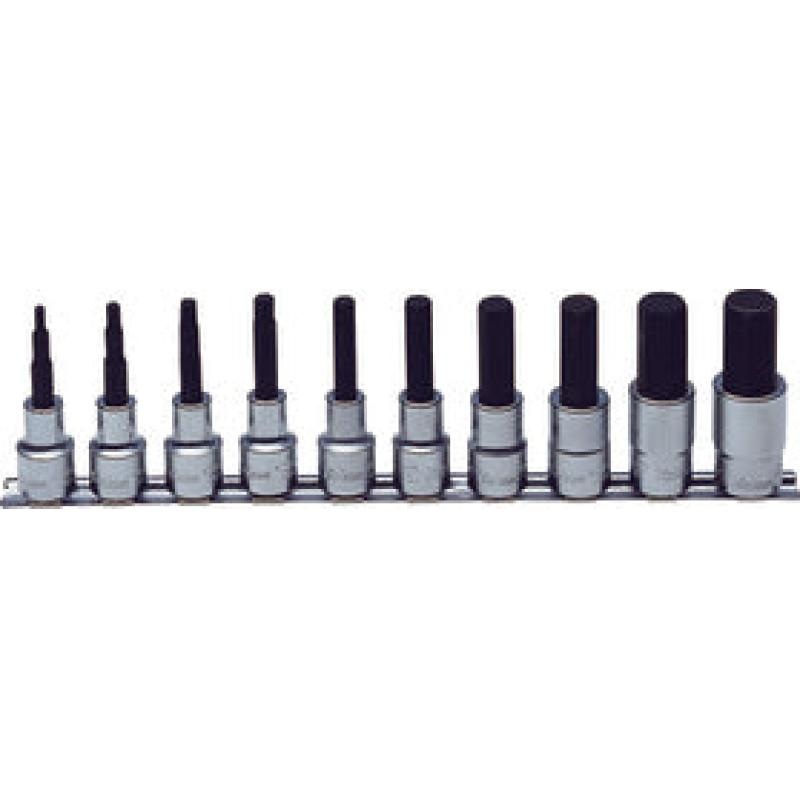 Ko-Ken RS4010A/10-L60 Bit Socket set 3/16-3/4 Hex 300mm 10 pieces 1/2 Sq. Drive