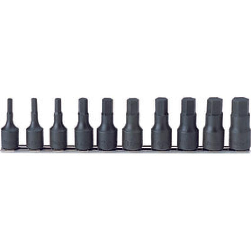 Ko-Ken RS4012A/10-L60 Bit Socket set 3/16-3/4 Hex 300mm 10 pieces 1/2 Sq. Drive