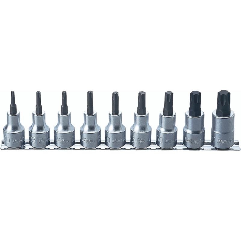 Ko-ken RS4025/9-L60 TORX 1/2"Sq. Dr. Bit Socket set 9 Pcs T20-T60 250 mm