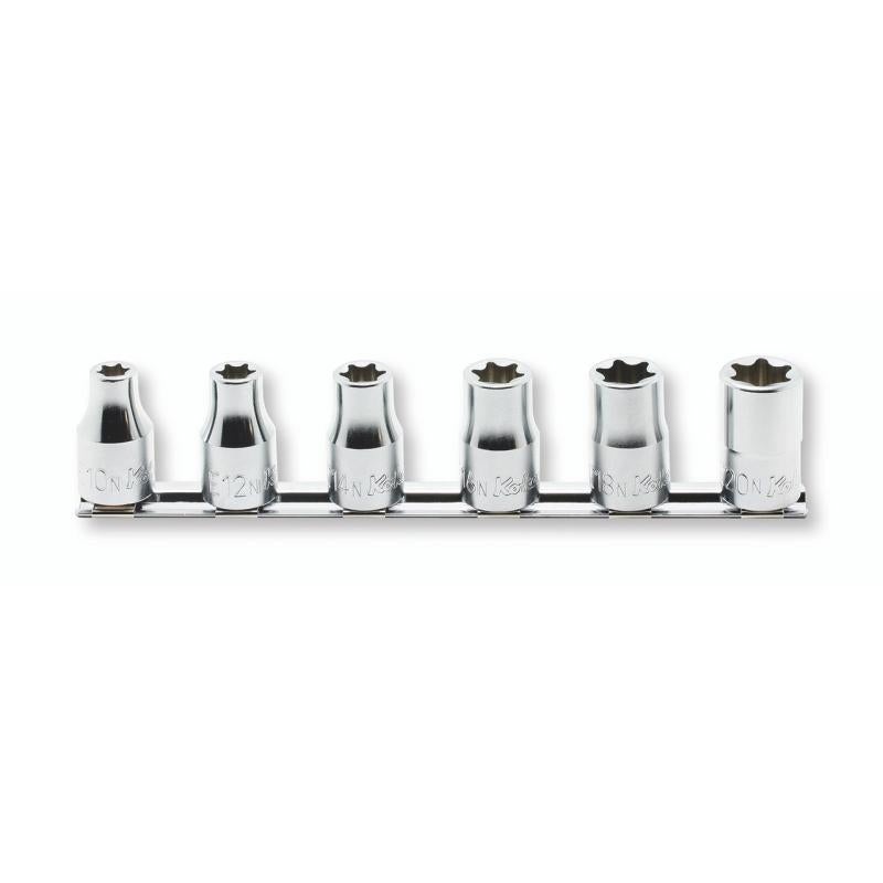 Ko-ken RS4425/6-N TORX 1/2"Sq. Dr. Socket Set 6 Pcs E10N-E20N Low Profile 200 mm