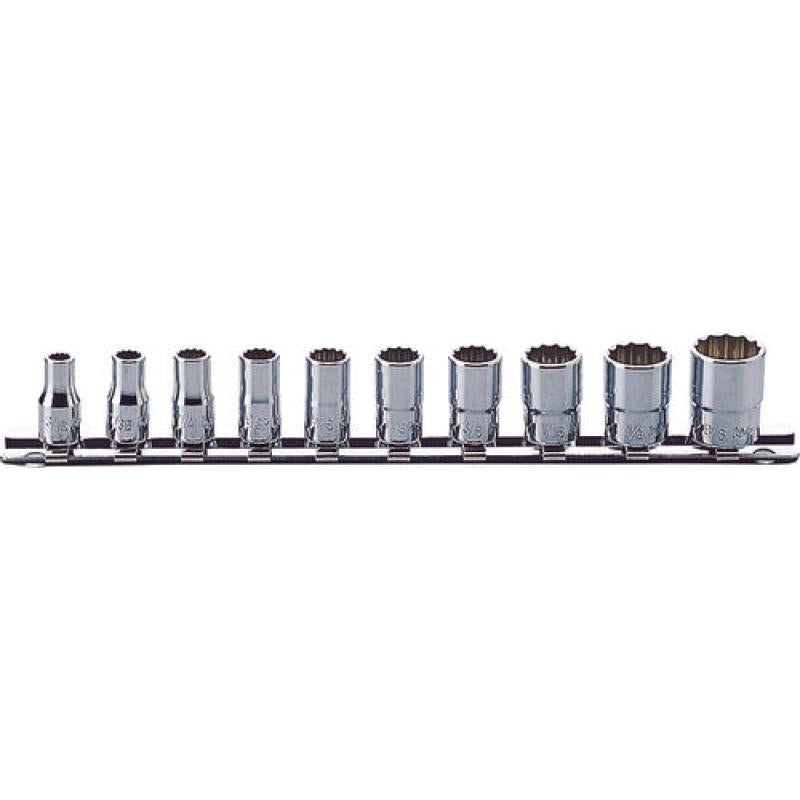 Ko-Ken RSAS2405A/10 1/4 Sq. Dr. Socket set 3/16-9/16 12 point Aerospace 10 pieces