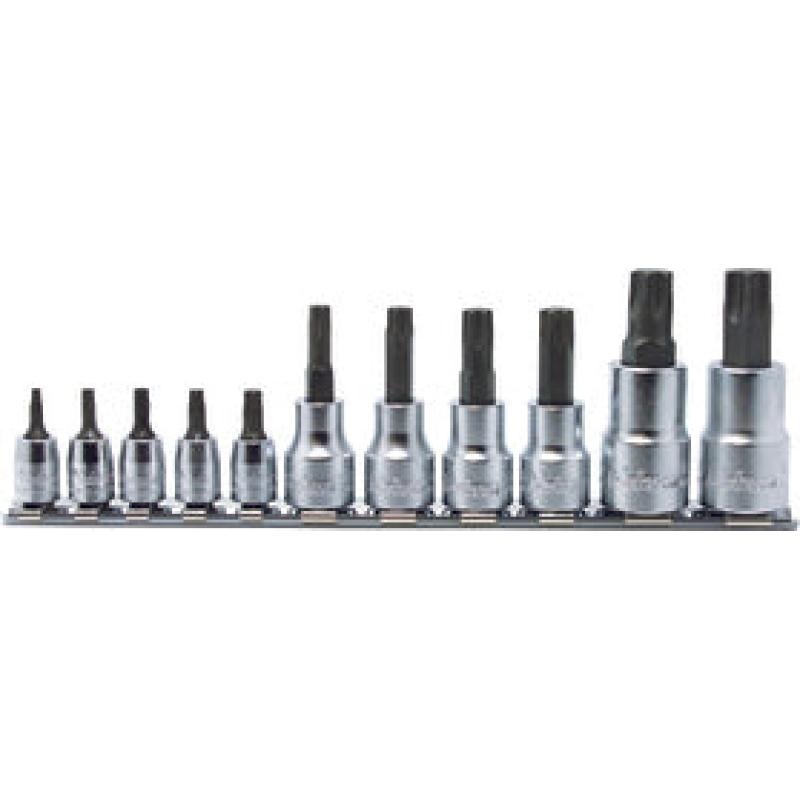 Ko-Ken RSX025/11-IP 1/4, 3/8, 1/2 Sq. Dr. Bit Socket set TORX Plus 10IP-60IP 11 pieces