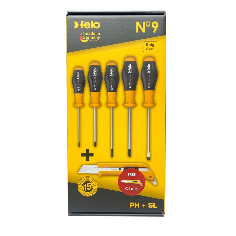 Felo 0715765231 SL & PH Screwdriver Set, 5 Pc.
