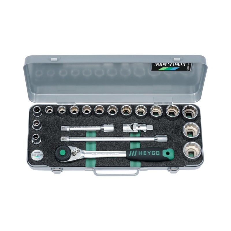 Heyco 00076001083 Socket Set, 76-0010-M 20 pieces., 1/2"