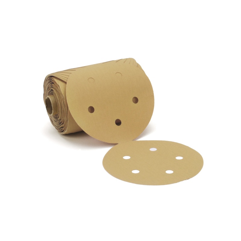 3M Stikit Gold Paper D/F Disc Roll 216U, 5 in x NH 5 Holes P80A-weight