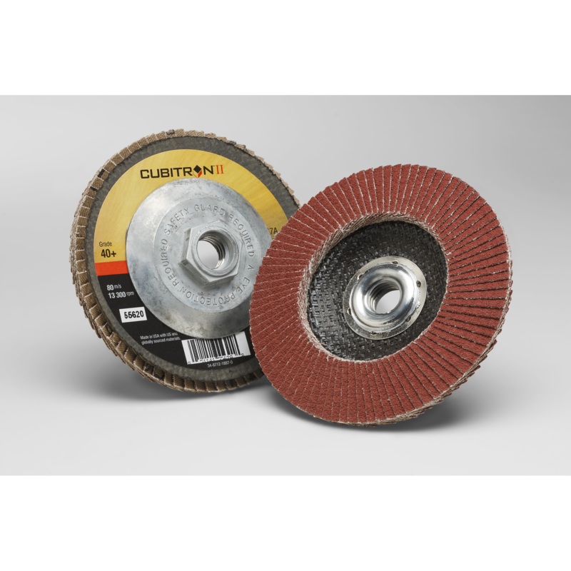 3M Cubitron II Flap Disc 967A, 40+, T29 Quick Change, 4-1/2 in x5/8"-11