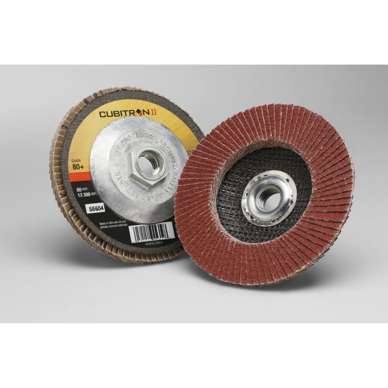 3M Cubitron II Flap Disc 967A, 80+, T27 Quick Change, 4-1/2 in x5/8"-11