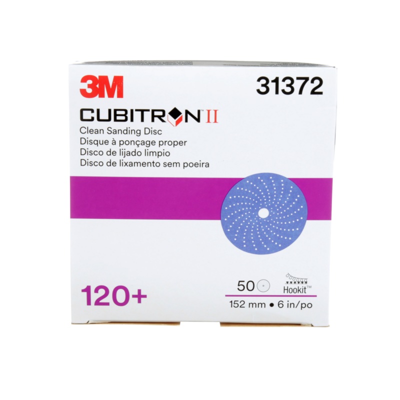 3M Cubitron II Hookit Clean Sanding Abrasive Disc, 31372, 6 in, 120+grade