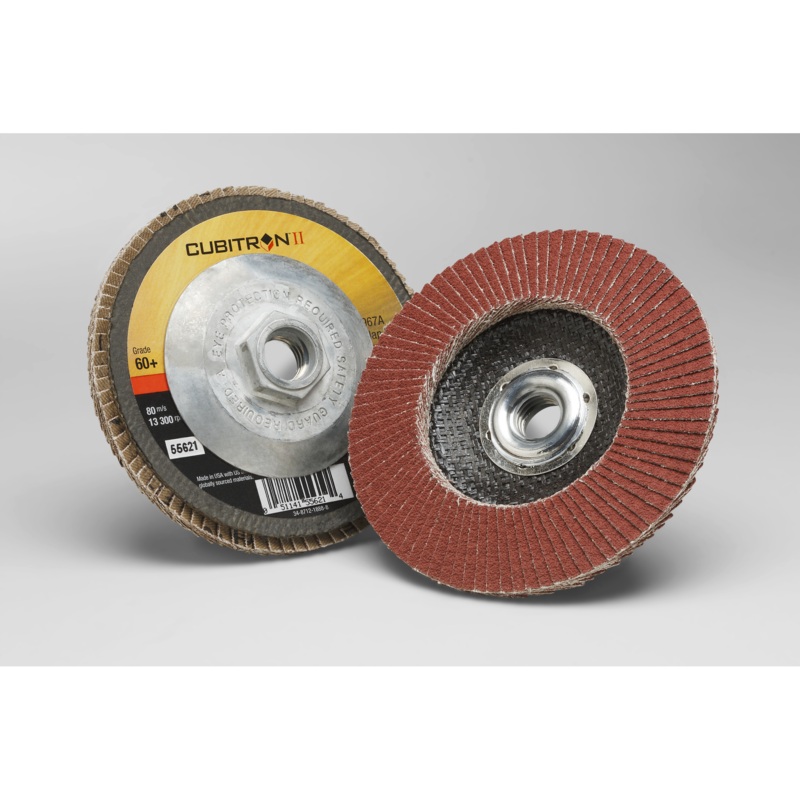 3M Cubitron II Flap Disc 967A, 60+, T29 Quick Change, 4-1/2 in x5/8"-11