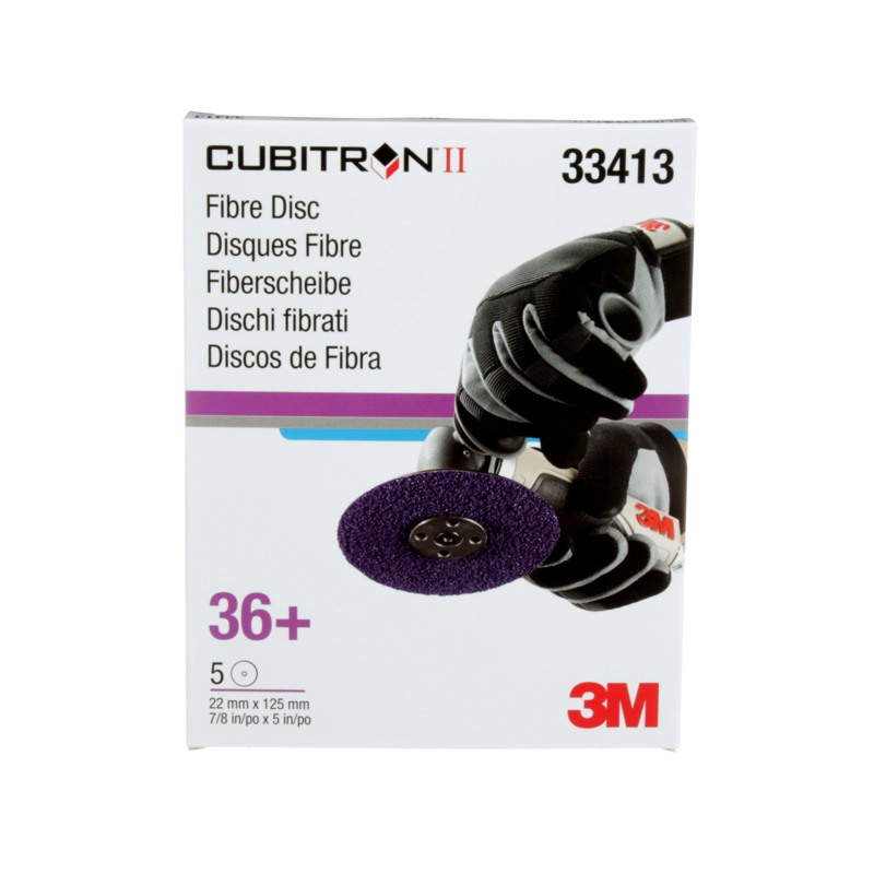 3M Cubitron II Abrasive Fibre Disc, 33413, 5 in x 7/8 in (125mm x22mm), 36+