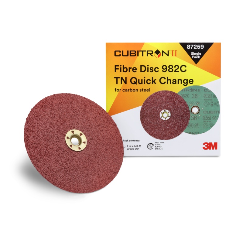 3M Cubitron II Fibre Disc 982C, 36+, TN Quick Change, 7 in, DieTN700BB