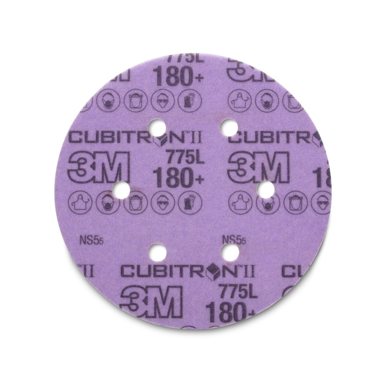 3M Cubitron II Hookit Film Disc 775L, 180+, 6 in x NH, D/F 6HL, Die600HZ
